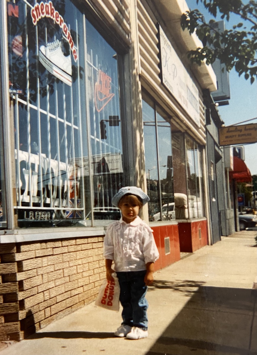 photo of Steve Genatosio as a child in front of Sneakerama